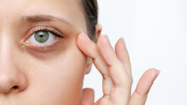 Dark circles and puffiness under eyes before treatment
